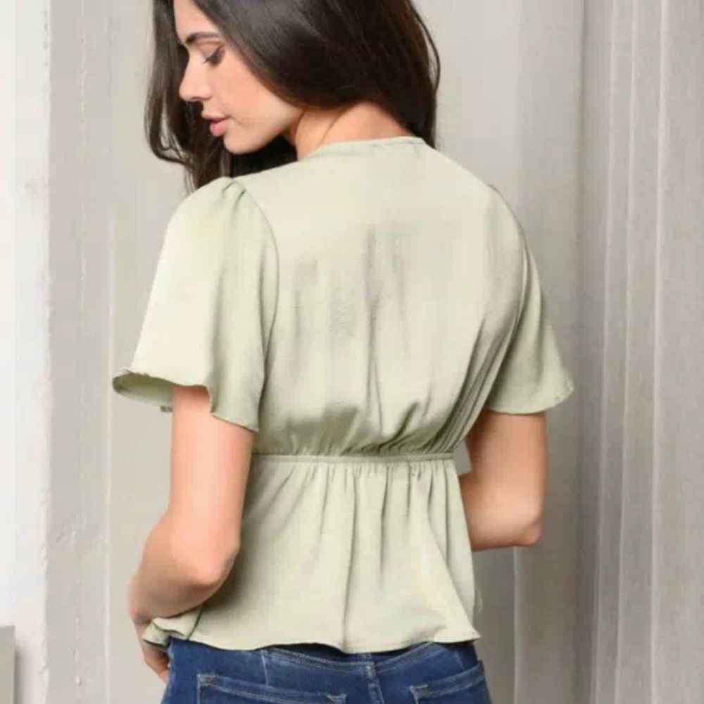 Sage babydoll top - Picture 2 of 4